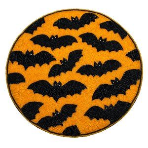 Max Studio Halloween Bats Beaded 15in Charger Placemat